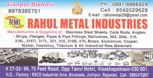 Rahul Metal Industries and Rahul S S Railing Suryabagh in Visakhapatnam Vizag,suryabagh In Visakhapatnam, Vizag