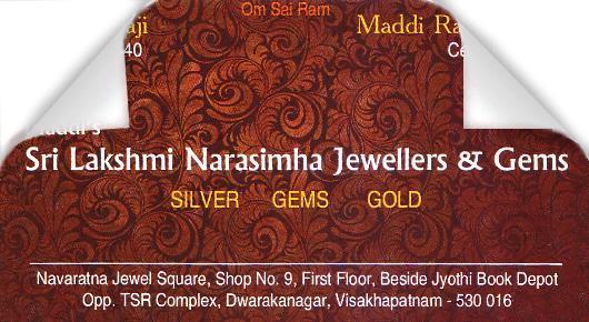 Maddis Sri Lakshmi Narasimha Jewellers and Gems Dwarakanagar in Visakhapatnam Vizag,Dwarakanagar In Visakhapatnam, Vizag