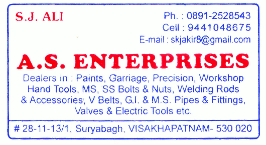 A S Enterprises Enterprises Suryabagh in Visakhapatnam Vizag,suryabagh In Visakhapatnam, Vizag