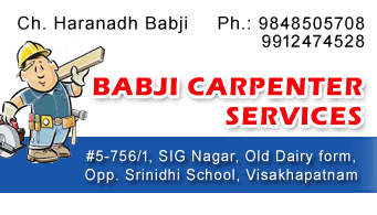 Babji Carpenter Services Old Dairy Form in Visakhapatnam Vizag,Old Dairy Farm In Visakhapatnam, Vizag