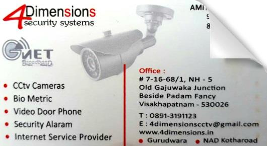 4Dimensions Security Systems in Old Gajuwaka VIsakhapatnam Vizag,Old Gajuwaka In Visakhapatnam, Vizag