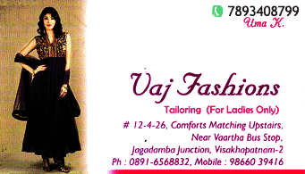 Uaj Fashions ladies tailor in visakhapatnam,Visakhapatnam In Visakhapatnam, Vizag