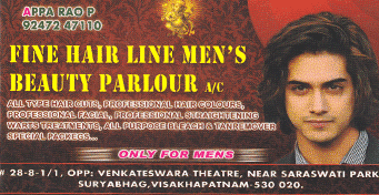 Fine Hair Line Mens Beauty Parlour in visakhapatnam,suryabagh In Visakhapatnam, Vizag