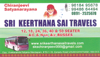 Sri Keerthana Sai Travels Enadu in Vizag Visakhapatnam,Nakkavanipalem In Visakhapatnam, Vizag