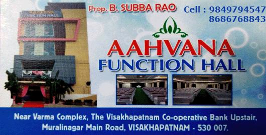 AAHVANA FUNCTION HALL Muralinagar in Visakhapatnam Vizag,Murali Nagar  In Visakhapatnam, Vizag