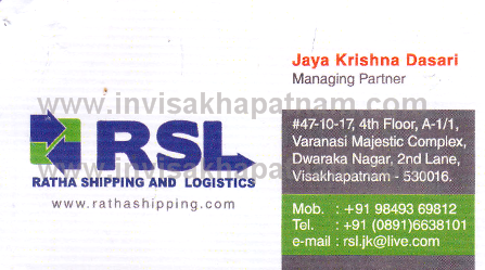 Ratha Shipping And Logistics vizag visakhapatnam,Dwarakanagar In Visakhapatnam, Vizag