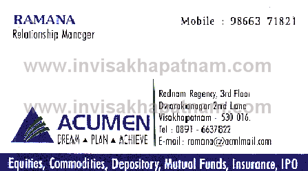 ACUMEN Dream Plan Achieve,Dwarakanagar In Visakhapatnam, Vizag