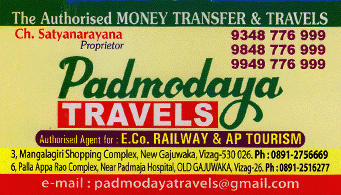 Padmodaya Holiday Travels New Gajuwaka in Visakhapatnam Vizag,New Gajuwaka In Visakhapatnam, Vizag