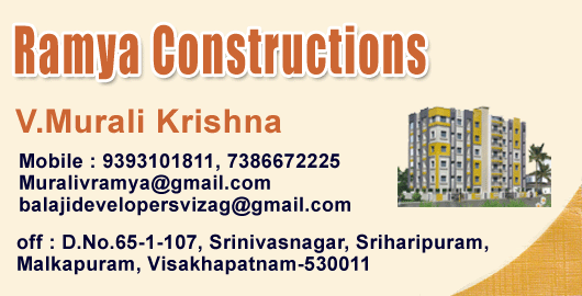 Ramya Constructions Malkapuram in Visakhapatnam Vizag,Gajuwaka In Visakhapatnam, Vizag