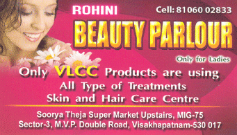 Rohini Beauty Parlour in visakhapatnam,MVP Colony In Visakhapatnam, Vizag