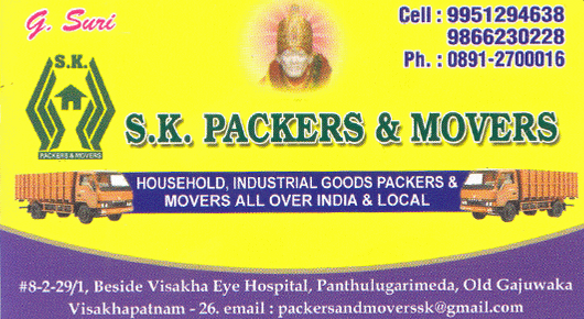 sk packers movers,Old Gajuwaka In Visakhapatnam, Vizag