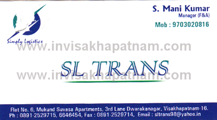 SLTRANS LOGISTICS Dwarkanagar,Dwarakanagar In Visakhapatnam, Vizag