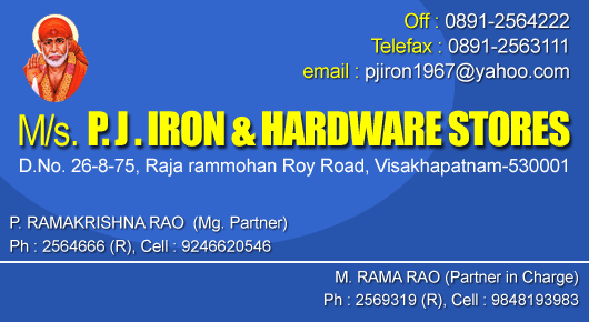 PJ Iron and hardware stores raja rammohan roy road in vizag visakhapatnam,Purnamarket In Visakhapatnam, Vizag