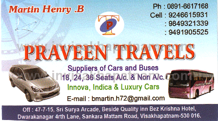 praveen travels dwarakanagar 36,Dwarakanagar In Visakhapatnam, Vizag