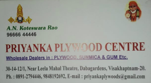 Priyanka Plywood Centre Dabagardens in Visakhapatnam Vizag,Dabagardens In Visakhapatnam, Vizag