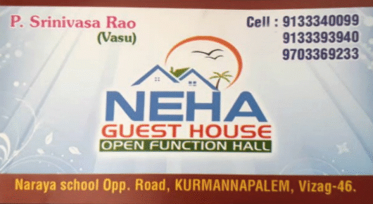 Neha Guest House Functions Hall boy Hostels Kurmannapalem in Visakhapatnam Vizag,Kurmanpalem In Visakhapatnam, Vizag