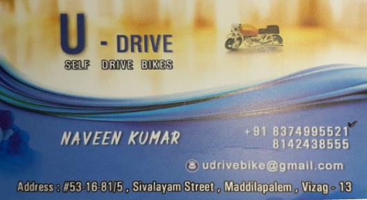 U Drive Bike Rental Services maddilapalem vizag Visakhapatnam,Maddilapalem In Visakhapatnam, Vizag