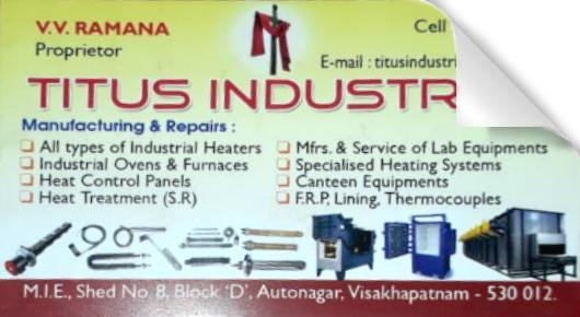 Titus Industries Canteen Equipment Autonagar in Visakhapatnam Vizag,Auto Nagar In Visakhapatnam, Vizag