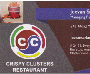Crispy Clusters Restaurant Madhurawada in Visakhapatnam Vizag,Madhurawada In Visakhapatnam, Vizag