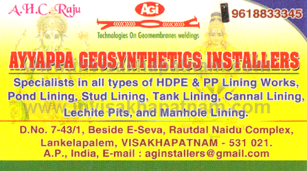Ayyappa Geosynthetics Installers Lankelapalem,Lankelapalem In Visakhapatnam, Vizag