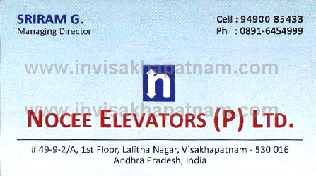 Nocc Elevators Lalithanagar,Lalitha nagar In Visakhapatnam, Vizag