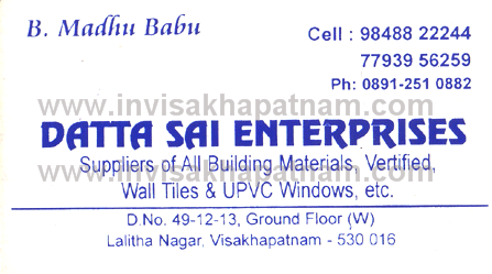Datta Sai Enterprises Lalithanagar,Lalitha nagar In Visakhapatnam, Vizag