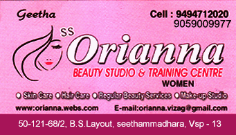 Orianna beauty studio training in visakhapatnam,Seethammadhara In Visakhapatnam, Vizag