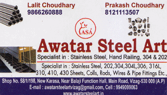 Awatar Steel Art New Karasa Near Balaji Function Hall Main Road in Visakhapatnam Vizag,marripalem In Visakhapatnam, Vizag