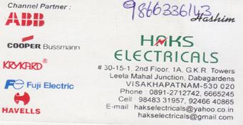 Haks Electricals in visakhapatnam,Dabagardens In Visakhapatnam, Vizag