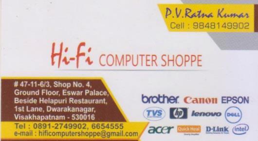 Hi-Fi Computer Shoppe in Visakhapatnam (Vizag) near Dwarakanagar