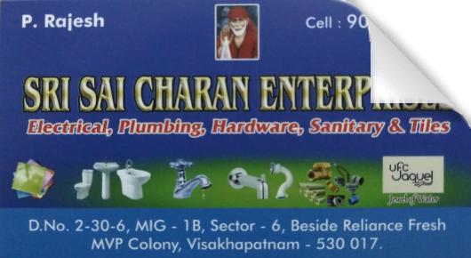 Sri Sai Charan Enterprises Vizag Visakhapatnam Electrical Dealer Sanitary Plumbing,MVP Colony In Visakhapatnam, Vizag