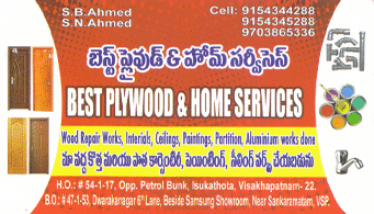 Best Plywood And Home Services Wood Repair Works Interials Ceitings Paintings Partition Aluminium Works Done B O Sankaramatam H O Isukathota in Visakhapatnam Vizag, In Visakhapatnam, Vizag