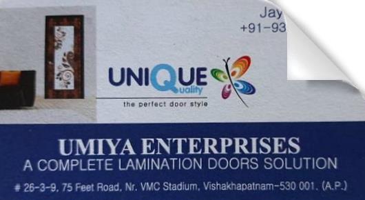 Umiya Enterprises Unique Quality Lamination doors dealers 75 feet road Visakhapatnam Vizag,75 Feet Road In Visakhapatnam, Vizag