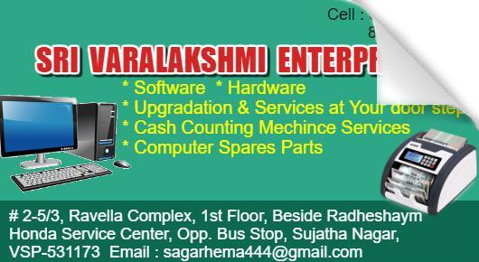 Sri Varalakshmi Enterprises Computers Cash Counting Sujatha Nagar in Visakhapatnam Vizag,Sujatha nagar In Visakhapatnam, Vizag