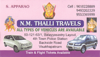 NM Thalli Travels Balayyasastry Layout in vizag visakhapatnam,BS Layout In Visakhapatnam, Vizag