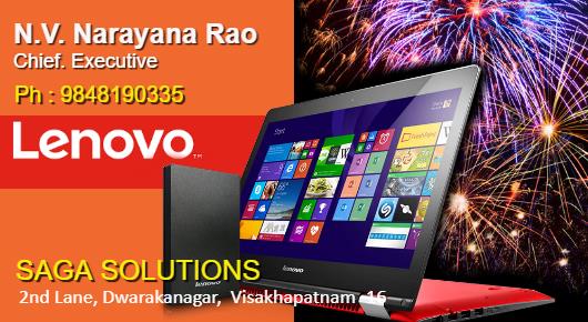 Lenovo Exclusive Store Saga Solutions Computers laptops sales and services,Dwarakanagar In Visakhapatnam, Vizag