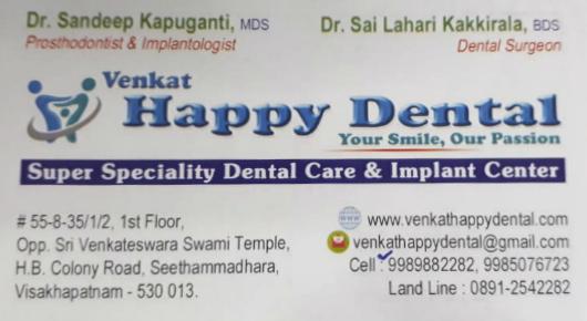 Venkat Happy Dental Seethammadhara in vizag visakhapatnam,Seethammadhara In Visakhapatnam, Vizag