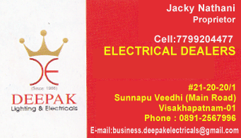 Deepak Lighting And Electricals Sunnapu Veedhi Main Road in Visakhapatnam Vizag,visakhapatnam In Visakhapatnam, Vizag