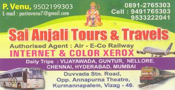 Sai Anjali Tours and Travels in visakhapatnam,Kurmanpalem In Visakhapatnam, Vizag