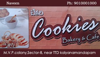 Cookies Bakery and Cafe in visakhapatnam,MVP Colony In Visakhapatnam, Vizag