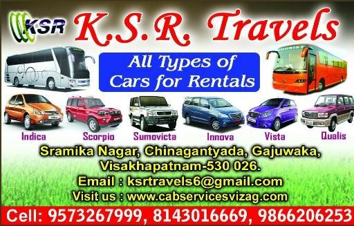 KSR Travels Cars for Rentals gajuwaka vizag Visakhapatnam,Gajuwaka In Visakhapatnam, Vizag