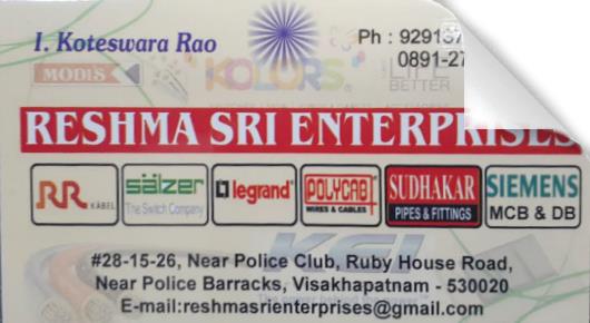Reshma Sri Enterprises Electrical Material Dealers Allipuram in Visakhapatnam Vizag,suryabagh In Visakhapatnam, Vizag