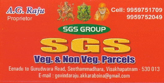 SGS Veg And Non Veg Parcels Seethammadhara in Visakhapatnam Vizag,Seethammadhara In Visakhapatnam, Vizag