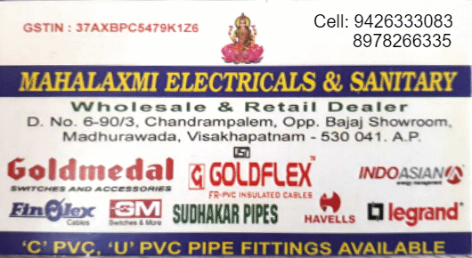 Mahalaxmi Electricals and Sanitary Material Dealer Madhurawada in Visakhapatnam Vizag,Madhurawada In Visakhapatnam, Vizag
