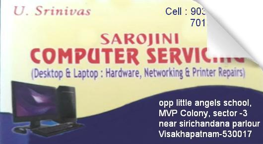 Sarojini Computer Servicing Desktop Laptop Hardware Networking Old Dairy Farm in Visakhapatnam Vizag,MVP Colony In Visakhapatnam, Vizag