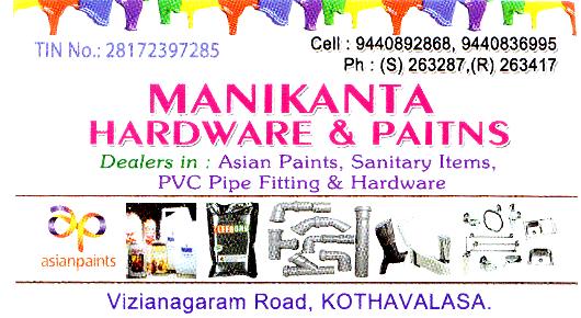 Manikanta Hardware and Paints in Kothavalasa Vizianagaram,kothavalasa In Visakhapatnam, Vizag