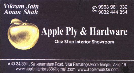 Apple Ply and Hardware Sankaramatam Road in Visakhapatnam Vizag,Sankaramattam In Visakhapatnam, Vizag