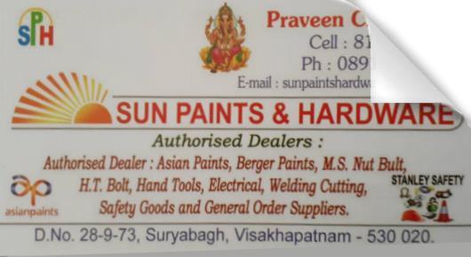 Sun Paints And Hardware Suryabagh in Visakhapatnam Vizag,suryabagh In Visakhapatnam, Vizag
