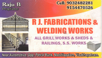 RJ Fabrications and welding works in visakhapatnam,Maddilapalem In Visakhapatnam, Vizag