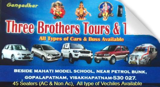 Three Brothers Tours and Travels Gopalapatnam in Visakhapatnam Vizag,Gopalapatnam In Visakhapatnam, Vizag